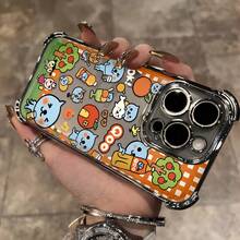 Diseño de bebida estilo anime lindo, esta funda de teléfono con patrón de cuadros adecuada para 16, 15, 14, 13, 12, 11 Pro, X, XR, XS, 8, Plus.Procesamiento de placa eléctrica, transparente, cubierta trasera suave.17   17promax - Plateado - Ver 3