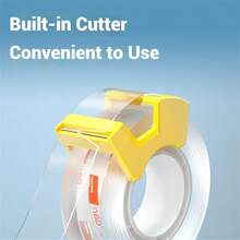 DELI 2 卷透明胶带，带分配器，透明胶带卷，办公胶带补充装，适用于办公桌、工艺品、礼品包装、文具、学校用品 - 無色 - 查看 4