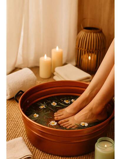 Tina Escalda Pés com Alças, Bacia Pedicure, Balde Newborn, Ofurô Cor Cobre