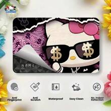 Sanrio Pegatinas adorables de tarjeta de crédito con diseños de dibujos animados, pegatinas decorativas Kawaii con patrón de Hello Kitty para tarjetas de crédito, duradero, a prueba de agua y a prueba de arañazos, se ajusta perfectamente a tarjetas de crédito, bancarias, de transporte, removible y sin daños.