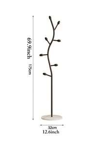 1pc 175cm Freestanding Marble Garment Rack, Bedroom Clothes & Bag Hanger, Simple Drying Rack, Coat Rack