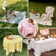 1 件复古传统几何图案沙发地毯毯沙发毛巾毯套适用于室内装饰和户外露营野餐，野餐毯 - 白色 - 查看 2