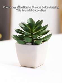 1pc/3pcs Artificial Mini Succulent Echeveria Desk Planter, Home Living Room Office Tabletop Decor, Mother's Day Wedding Party Centerpiece - Green - View 1