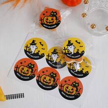 20pcs Pumpkin Head & Ghost Pumpkin Cat Sealing Stickers, Pudding Sealing Stickers, Decorative Sealing Stickers, Party Candy Bag Labels, Halloween Decorations Home Decor Room Decor - Multicolor - View 9