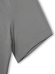 Men's Lightweight Short Sleeve Polo Shirt And Drawstring Waist Shorts Set, Comfortable, Slightly Loose Fit, Breathable - Grey - View 4