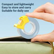 DELI 2 卷透明胶带，带分配器，透明胶带卷，办公胶带补充装，适用于办公桌、工艺品、礼品包装、文具、学校用品 - 無色 - 查看 7