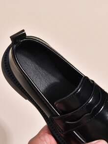 Zapatos escolares tipo Mary Jane para niñas, estilo británico colegial, mocasines, zapatos planos de moda para estudiantes - Negro - Ver 8