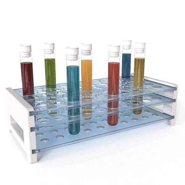 50pcs Test Tubes With Rack, 12x100(8ml) Clear Test Tubes With Lids And Holder For Scientific Experiments, Halloween, Christmas, Scientific Themed Kids Party Supplies, Candy Storage