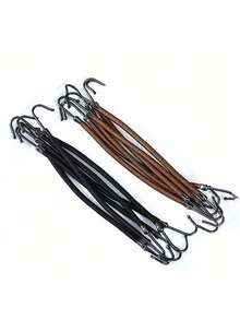 15 piezas Gomas elásticas negras con gancho para coleta, accesorios para el cabello, herramientas de peinado, bandas de sujeción, sujetadores de coleta, ligas para el cabello, cuerdas para el cabello, accesorios para la cabeza, para gimnasio, deporte, correr - Negro - Ver 4