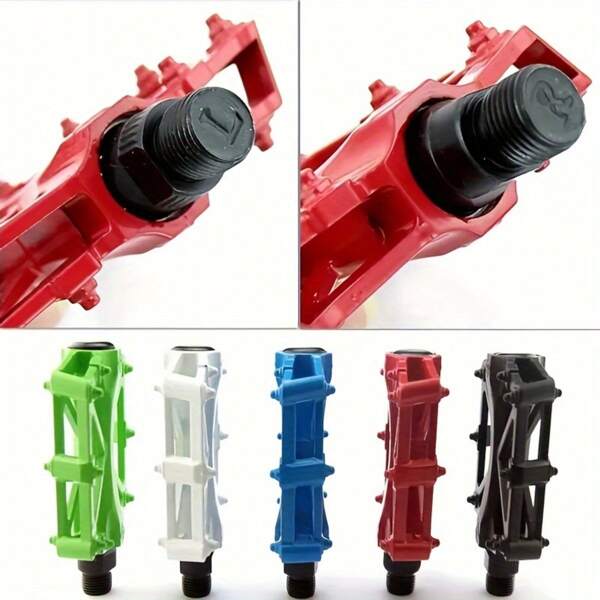 2 pièces Pédales de vélo en alliage d'aluminium léger - Super durables et antidérapantes, conviennent aux vélos de montagne et à usage multiple, noir et rouge, accessoires de vélo polyvalents | Design ergonomique | Pédales de vélo durables pour femmes Organisateur de rangement Essentiels de voyage Retour à l'école Rangement dortoir Décoration d'automne