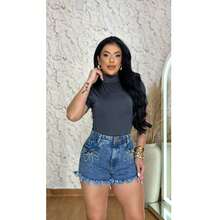 Women's High-Waisted Jean Shorts With Frayed Hem And Daisy Embroidery | 100% Cotton - No Elastane