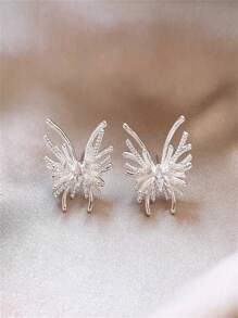 Silver Butterfly Stud Earrings For Women, Luxury High-End Elegant Earrings, Unique Jewelry Design 2025