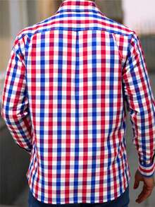 CAMISA MANGA LARGA SLIM DE CUADROS TIPO VAQUERA MUY COMODA Y ESPECIAL PARA DIAS DONDE SALES CON AMIGOS - Azul - Ver 2