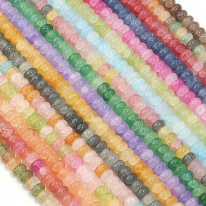 1pc Glass Shattered Flower Bead Chain, 5x8mm Glass Beads For Jewelry Making, Approx. 75pcs Summer Style Bracelet/Necklace DIY Crafts