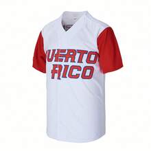 MEAN MACHINE Men's #21 Puerto Rico Roberto Clemente White Baseball Jersey,Letter Embroidery World Baseball Classic Jersey,Game Day Gift - 白色 - 查看 3