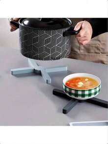 1pc Space-Saving Silicone Pot Holder - Non-Slip, Heat-Resistant, Foldable Cross Design, Suitable For Kitchen Pot Pads And Pot Spatulas, Silicone Heat-Resistant, Durable And Easy To Clean, Kitchen Gadget - Multicolor - View 10