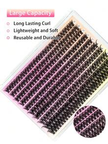 300 Peças Conjunto de Extensão de Cílios Falsos de Alta Capacidade Rolo C 10-16mm Comprimento Misto Cluster de Cílios Falsos Naturais, Macios e Leves, Reutilizáveis, Usados para Criar Maquiagem Perfeita para Festas, Múltiplos Estilos para Escolher, Clusters de Cílios, Clusters de Cílios, Cílios Individuais, Cílios, Cílios Falsos