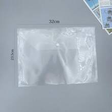 5PCS/10PCS/20PCS Transparent White PP Plastic A4 Document Bags, Modern Simple Multipurpose Waterproof Anti-Fouling Snap Button, Back To School & Office Supplies, Student File Folders - White - View 2