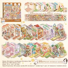 10pcs/Set Assorted Scene Sticker Book, 116 Different Scenes, 192 Material Images, Decorative DIY House Stickers, Includes Metal Tweezers, 3D Mini House Micro Landscape Sticker DIY Planner, Scenery Stickers, Handbook Stickers, Small House Scene Sorted Stickers, Reusable, Multiple Sizes Available - Multicolor - View 14