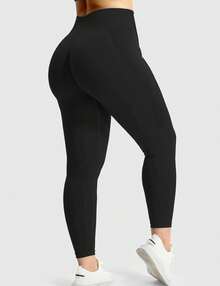 VOYJOY Gym Leggings Women Scrunch Butt Sport Leggings High Waist Sports Pants Women Push Up For Sport Yoga Fitness Workout - 麻黑 - 查看 3