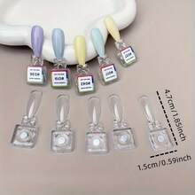 12/50色透明亚克力可拆卸磁性指甲色板展示板美甲UV和油胶展示对比效果板指甲颜色测试展示卡磁性美甲调色板 - 彩色 - 查看 8