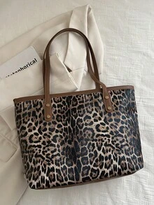 Women's Fashion Commuting & Shopping Shoulder Tote Bag, Large Capacity, Suitable For Dating - Brown - View 11