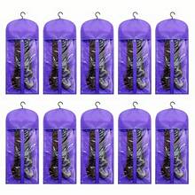 10pcs Wig Storage Bags With Hooks - Transparent, Dustproof & Portable Design For Salon And Home Use, Holds Multiple Wigs, Wall Mounted, Zipper, Tool Accessories - Multicolor - View 5