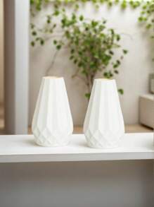 Plastic Anti-Fall Minimalist Diamond-Shaped Hydroponics Flower Vase, Suitable For Indoor, Cafe, Real Flower Cultivation,Home Decor,Flower Vase,Centerpiece,Table Decor Gifts Birthday Graduation