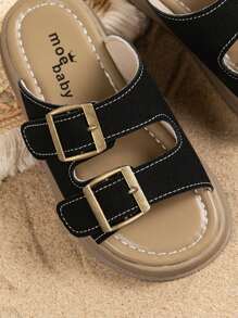 Children's Fashionable Slippers, New Summer Simple Retro Girls Beach Shoes, Boys Casual Soft Bottom Outdoor Shower For Big Kids