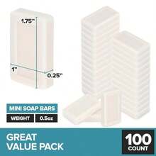 Bulk Hotel Soap Bars (100 Count), Fresh Scent Travel Size Hand Soap For Hotels, Motels, And Resorts, Mini Travel Soap Bulk, Individually Wrapped Bars Of Soap Bulk Pack, Guest Soaps For Bathroom - 0 Ounce (Pack of 100) - 查看 2