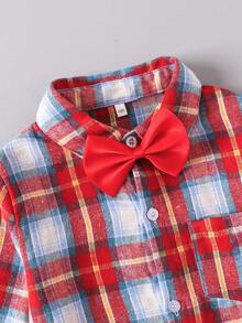 Young Boy Plaid Shirt, Casual Autumn/Winter Jacket - Multicolor - View 3