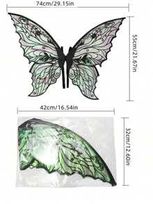 1pc Gold Foil Butterfly Fairy Wings COS Dress Up Holiday Party Costume Ball Performance Props - Multicolor - View 3
