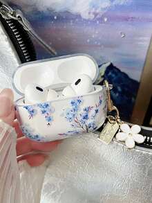 Blue Ombre Floral Design Protective Case, Compatible With Apple , Anti-Scratch And Drop Protection - Clear - View 6