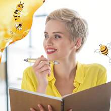 2/4/8pcs Retractable Ballpoint Pens With Bee Theme - Fine, Smooth Black Ink, Featuring Vibrant Honeycomb And Bee Designs, Ideal For Office, Students, Teachers And Professionals As Gifts, Bee Decor - Round - View 6