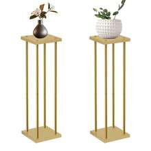 2Pcs Wedding Centerpieces For Tables, 31.5in Metal Flower Stand Gold Wedding Centerpieces Tall Vases Geometric Flower Stand For Wedding , Birthday, Event, Home,Party,Mother's Day Decoration - 金色的 - 查看 6