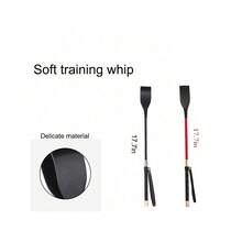 1pc PU Leather Riding Crop, Soft Riding Whip With Non-Slip Braided Handle And Wrist Loop, Equestrian Training Tool