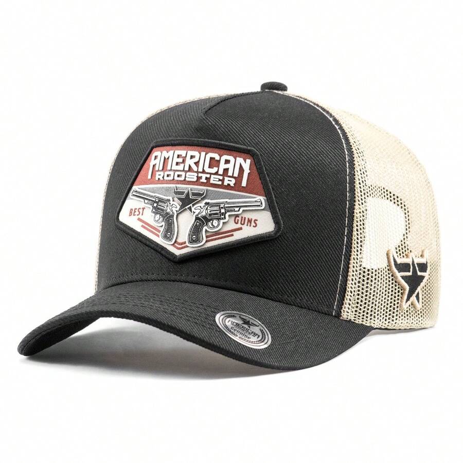 Men's Curved Brim Trucker Hat With Hunter Hunting Cap - 黑色 - 查看 1