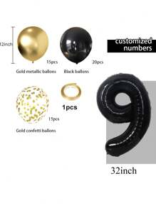 بالون أرقام باللون الوردي الذهبي والأسود مخصص بمقاس 32 بوصة ، مناسب للحفلات مثل عيد الميلاد ، الزفاف ، استحمام الطفل ، عيد الحب ، حزب عزباء ، حفلة عيد ميلاد بالريبونة ، ديكور خطوبة العروس ، مناسب لعيد الميلاد والذكرى السنوية والعام الجديد وحفل استحمام الطفل والتخرج والخطوبة وحفلات الزفاف