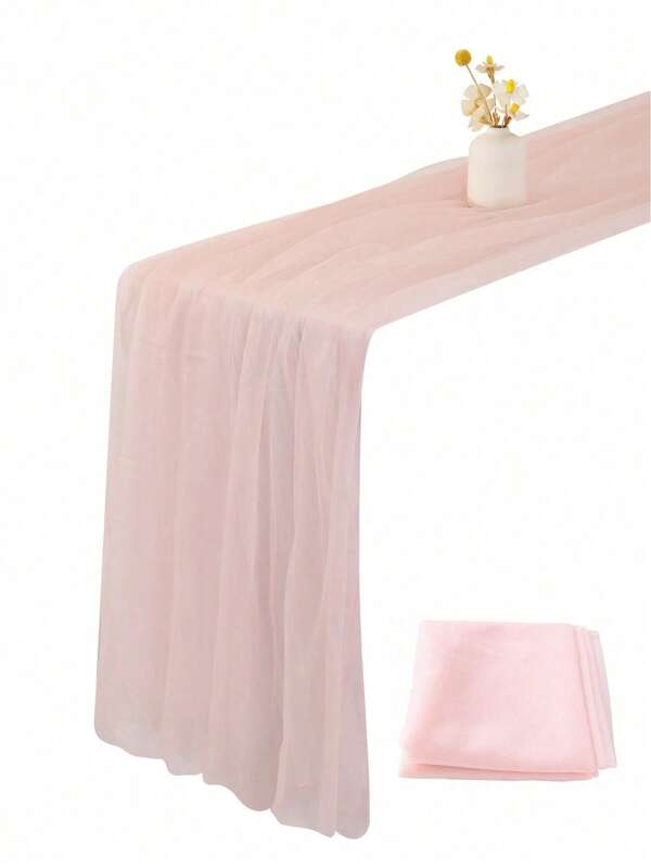 1pc 160*200cm Solid Color String Curtain, Table Runner & Tablecloth, Home Decor, Wedding Party Background Decoration, Party Dining Table Decor Tablecloth