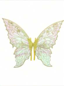 1pc Gold Foil Butterfly Fairy Wings COS Dress Up Holiday Party Costume Ball Performance Props - Multicolor - View 5