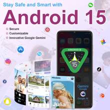 OUKITEL C1 Pro 智能手机，Android 15 操作系统，16GB+256GB/1TB 存储空间，5150mAh 电池，6.52 英寸高清+显示屏，1300 万像素摄像头，双 4G SIM 卡槽，无锁，3 个卡槽/指纹识别/OTG/3.5mm 耳机插孔 - 藍色 - 查看 6