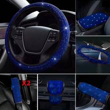 Bộ nâng cấp nội thất ô tô sáng bóng sang trọng 7 món - Vỏ vô lăng đính đá, đệm vai, vỏ trang trí gương chiếu hậu, phanh tay và đệm chuyển số, đệm tựa tay - Nhiều màu - Xem 16