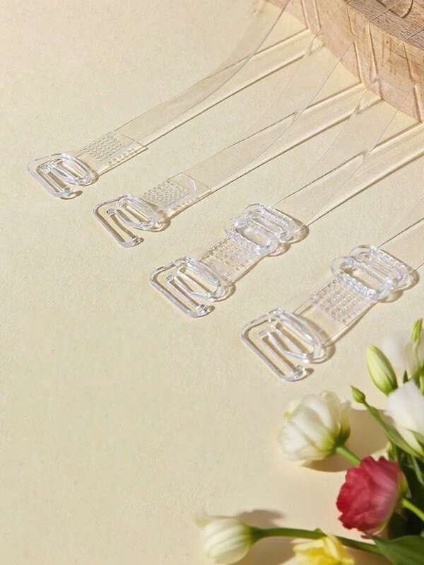 6-Piece Transparent Shoulder Strap Underwear With Invisible Anti Slip And Seamless Sexy Off Shoulder Bra With Chain To Prevent Slipping