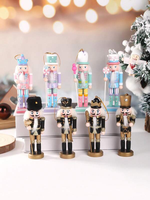 4 قطع، تمثال جندي خشبي بارتفاع 13 سم، تماثيل كسارة الجوز، ديكورات عيد الميلاد، ديكور المنزل، ديكور غرفة النوم، لوازم حفلات عيد الميلاد، زينة معلقة، قلادات شجرة عيد الميلاد الخشبية، لديكور مشهد عيد الميلاد، ديكور المول، ديكور الخارجي، هدايا عيد الميلاد الشتوية