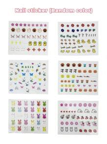 儿童假装玩化妆套装玩具（假的）、钱包整理器和模拟场景互动游戏、随机款式 DIY 指甲贴纸、圣诞节和新年的绝佳礼物