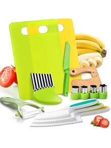 8/27件套儿童厨房烹饪工具套装，蔬菜切割玩具，适合幼儿、儿童，模拟家庭游戏玩具，适合儿童切割蔬菜、蛋糕、水果（部分配件颜色和形状随机） - 彩色 - 查看 4