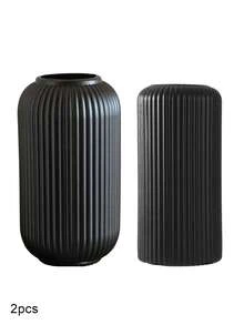 1 件陶瓷外观塑料复合花瓶，牢不可破的花瓶，高 7.8 英寸塑料花瓶，简约桌面花瓶，用于蒲苇装饰的干花花瓶和用于家居装饰的人造花瓶，用于婚礼派对餐桌的波西米亚花瓶家居装饰、家居装饰、花瓶、中心装饰、桌面装饰