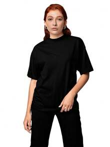 T-Shirt Shirt Streetwear Plain Premium Summer Winter Oversized T-Shirt - Negro - Ver 5