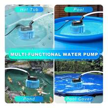 Pool Cover Pump Above Ground - Submersible Water Sump Pump Swimming Water Removal Pumps, With Drainage Hose & 25 Feet Extra Long Power Cord, 110 V 75W 850 GPH InGround, 4 Adapters - US A Type Plug(110-127V) - View 10
