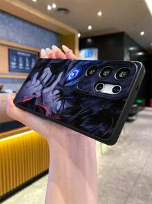 1 件创意动漫男孩彩绘图案黑色哑光 TPU 材质醒目手机壳，防震保护套，送给男朋友/女朋友的礼物，兼容 、OPPO、Vivo 和其他安卓手机，防水防摔防刮